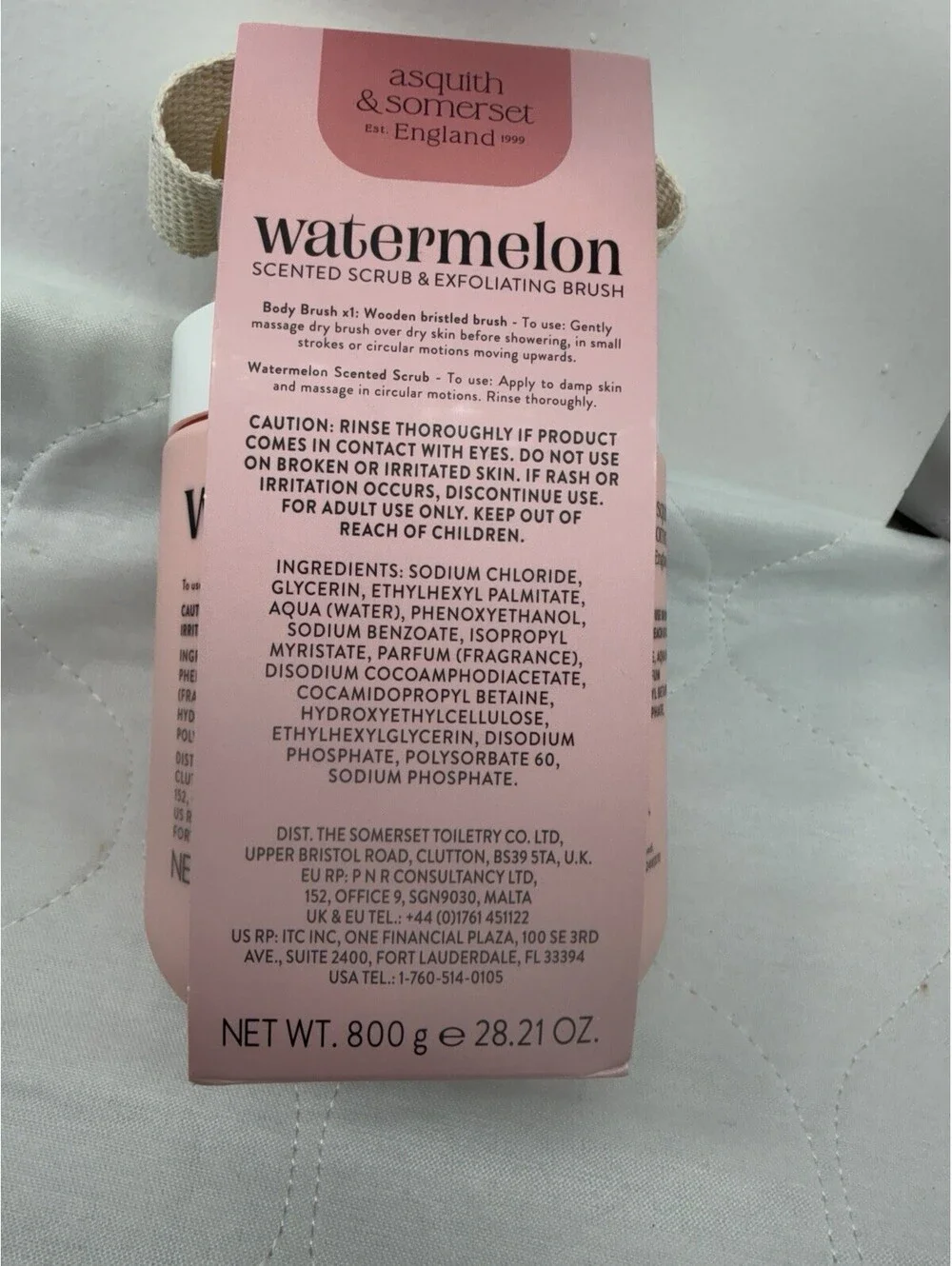 Asquith & Somerset Watermelon Scrub & Brush Body Exfoliator Gift Set NEW